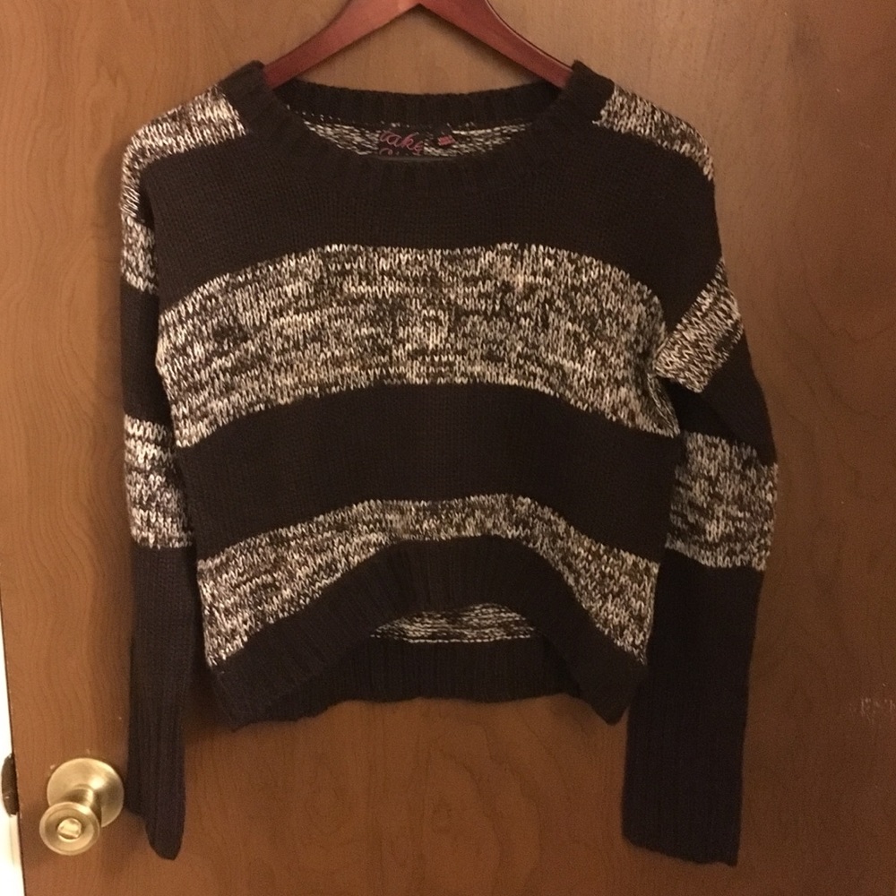 Y2K Takeout Striped Crop Knit Sweater